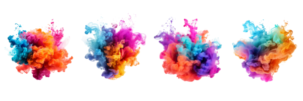 AI generated colorful ink on transparent background png