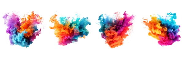 AI generated colorful ink on transparent background png