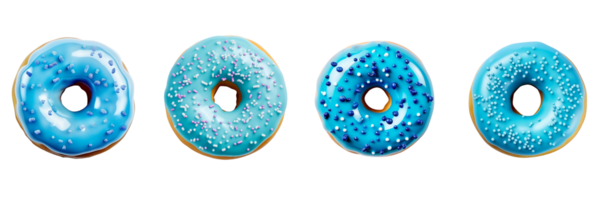 AI generated blue donut isolated on transparent background png