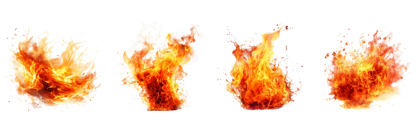 AI generated fire flames on transparent background png