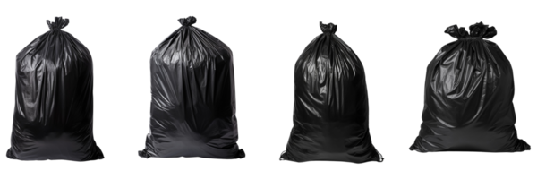 AI generated black garbage bag on transparent background png