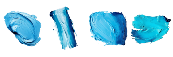 AI generated blue paint brush strokes on transparent background png