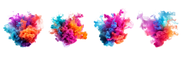 AI generated colorful ink on transparent background png