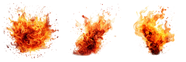 AI generated fire flames on transparent background png