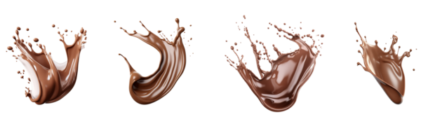 ai gerado chocolate respingo em transparente fundo png