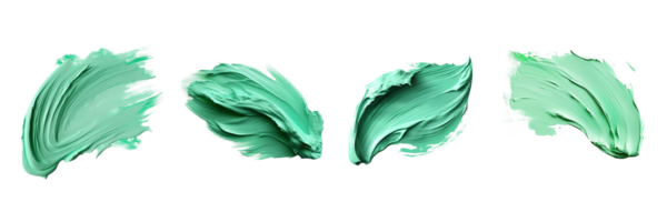 AI generated green paint brush strokes on transparent background png