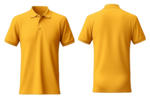 AI generated yellow polo shirt mockup template on transparent background png