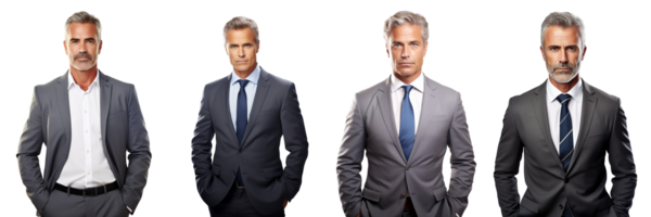 AI generated a group of men in suits standing in front of a transparent background png