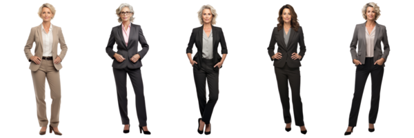 AI generated a group of women in business suits on transparent background png