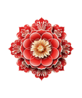 AI generated illustration of paper flower with chinese ornament ai generated png