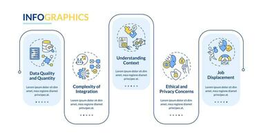 2D cognitive computing vector infographics template with colorful line icons, data visualization with 5 steps, process timeline chart.