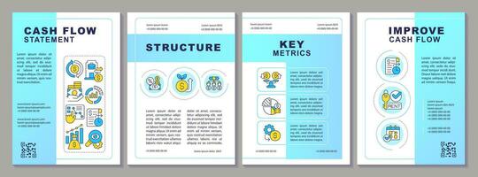 2D cash flow creative brochure template, leaflet design with thin line icons, 4 vector layouts.