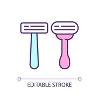 2D simple editable gendered marketing icon representing pink tax, isolated vector, thin line illustration. vector