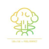2D pixel perfect gradient nuclear explosion icon, isolated vector, thin line illustration representing weapons. vector