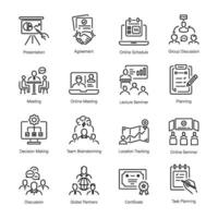 Set of 16 Linear Webinar Icons vector