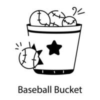 Trendy Baseball Bucket vector