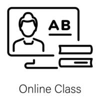 Trendy Online Class vector