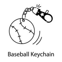 Trendy Baseball Keychain vector