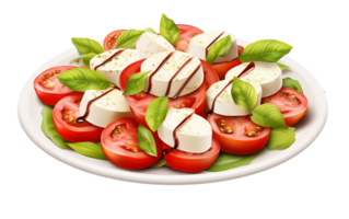 ai gerado caprese salada com uma toque do frescor em transparente fundo. png