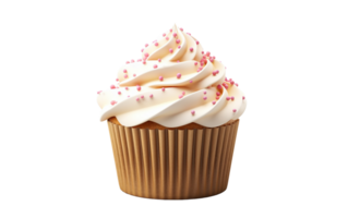 ai generiert Cupcake mit Glasur und Sträusel png