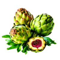 AI generated Artichokes isolated on a transparent background png