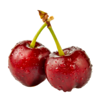 AI generated Two cherries isolated on a transparent background png