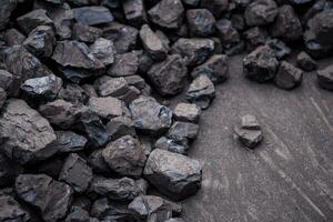 Pile of coal for heating photo