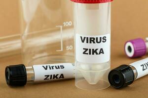 Zika virus concept photo with test tube