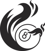 Eightball fliegen Feuer Ball Symbol png