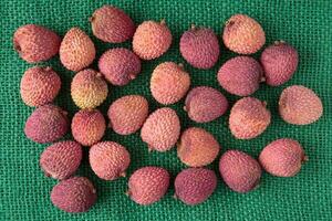 Assortment of tasty and fresh litchi exotic fruits photo