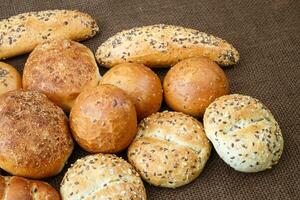 Different sorts of wholemeal breads and rolls photo