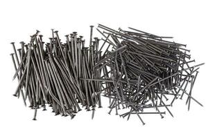 Pile of nails on a white background photo