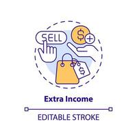 2D editable multicolor icon extra income concept, simple isolated vector, C2C thin line illustration. vector