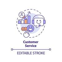 2D editable multicolor icon customer service concept, simple isolated vector, C2C thin line illustration. vector