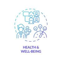 2D gradient icon health and wellbeing concept, simple isolated vector, MOOC blue thin line illustration. vector