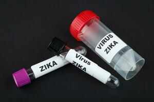 Zika virus concept photo with test tube