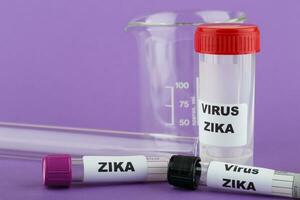 Zika virus concept photo with test tube