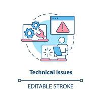 2D editable technical issues thin line icon concept, isolated vector, multicolor illustration representing online therapy. vector