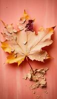 AI generated 4K colorful leaf AMOLED wallpaper for mobile photo