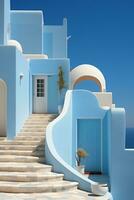 AI generated Stunning Greek White Building Created With Generative AI Technology photo