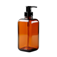 AI generated Amber Bottle of Liquid Soap on Transparent Background Created With Generative AI Technology png