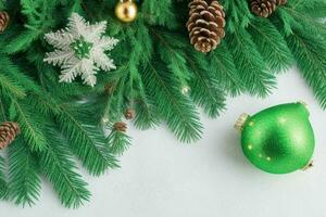 AI generated White background. Merry Christmas and New Year banner with Copy space. Pro Photo