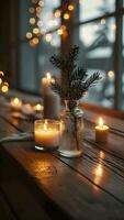 AI generated Christmas Ambience, Candles and Pine Decor video