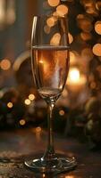 ai generiert festlich Champagner Toast mit warm Bokeh video