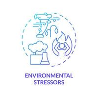 2D gradient environmental stressors icon, creative isolated vector, thin line illustration representing environmental psychology. vector