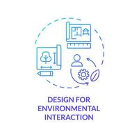 2D gradient design for environmental interaction icon, creative isolated vector, thin line illustration representing environmental psychology. vector