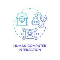 2D gradient human computer interaction icon, creative isolated vector, thin line illustration representing environmental psychology. vector