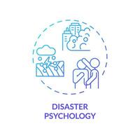 2D gradient disaster psychology icon, creative isolated vector, thin line illustration representing environmental psychology. vector