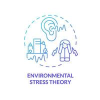 2D gradient environmental stress theory icon, creative isolated vector, thin line illustration representing environmental psychology. vector