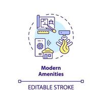 2D editable multicolor modern amenities icon, simple isolated vector, construction cost thin line illustration. vector